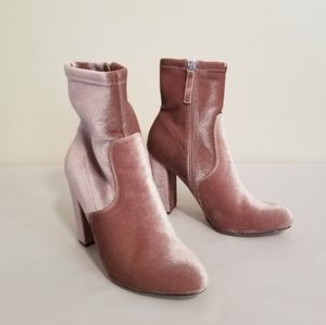 NWOT Mossimo Supply Co. Pink Velvet Booties